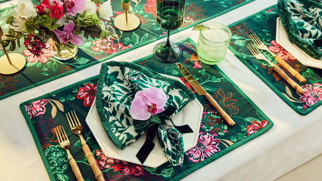 Tablescape with colorful accessories
